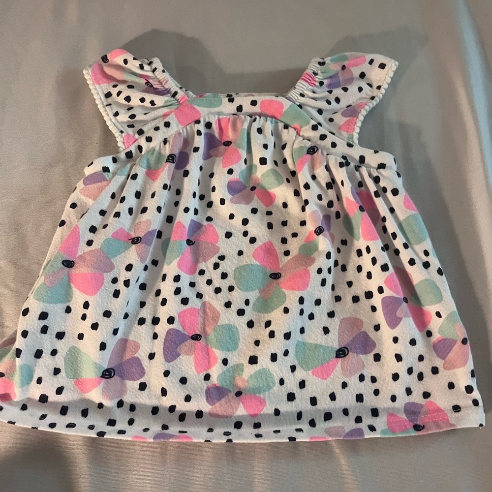 Jelly Beans Pink and Blue Flutter Sleeve Blouse